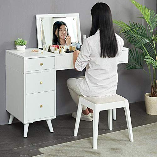 Taburete nórdico de madera maciza taburete suave dormitorio tocador comedor gzz 2