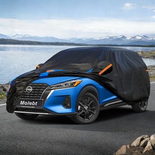 Image of Custom Fit SUV Car Cover for Nissan Kicks (2017-2026), Upgraded Waterproof All Weather Outdoor Auto Cover with Driver Door Zipper & Mirror Pockets, UV /Snow /Dust Protection