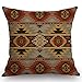 rdzenny amerykański południowo-zachodni nadruk poszewka na poduszkę, aztecki poszewka na poduszkę, Navajo geometryczny wzór juta poszewka na poduszkę poszewka na poduszkę kanapa sofa dekoracyjna kwadratowa 45 x 45 cm