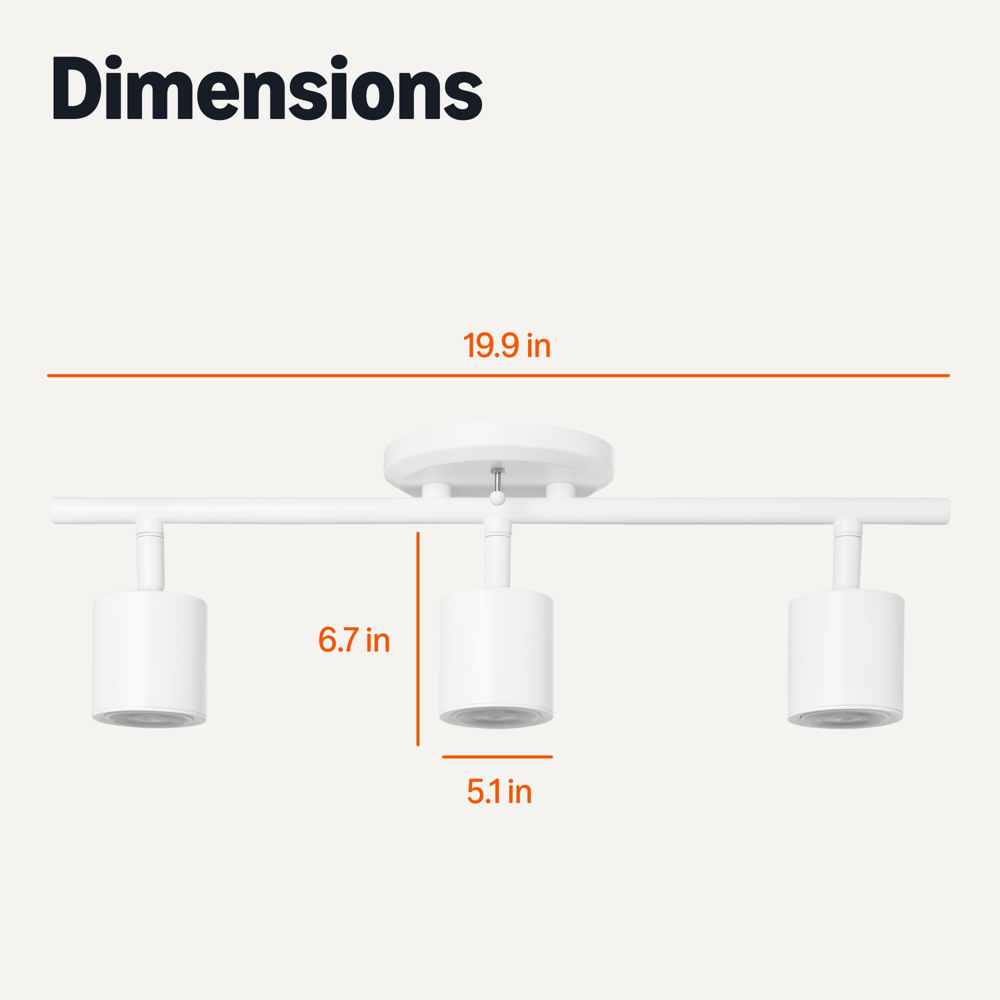 Amazon Basics 3-Light Track Lighting Kits, 50.8 x 12.7 x 17.8 cm, 1 Pack, White - 5