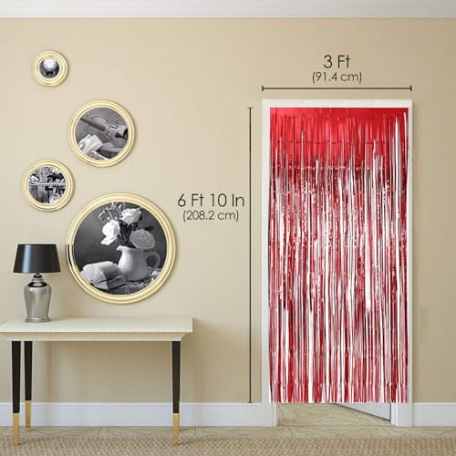 Image of Premium Metallic Foil Curtain 3x6 Ft Each for Party Decoration, Shimmer Backdrop for Birthday, Anniversary & Wedding, Easy to Hang Door & Wall Decoration Photo Booth (2, Golden)