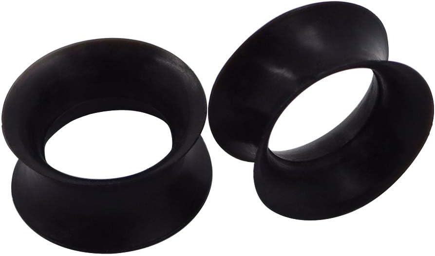 1 Pair/3Pairs Black/White/Transparent Soft Silicone Flexible Ear Skin Tunnels Plugs Expanders Gauges Hollow Body Piercing 2G-1" 6-25mm