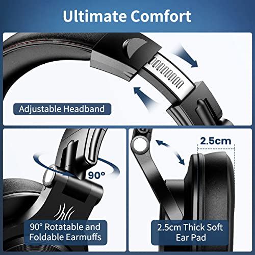 Oneodio A71 Hi-Res Studio Recording Headphones - Wired Over Ear Headphones With Shareport, Professional Monitoring & Mixing Foldable Headphones With Stereo Sound (Black) #TOP5