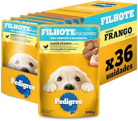 Pack Ração Úmida Pedigree Sachê Frango ao Molho para Cães Filhote...