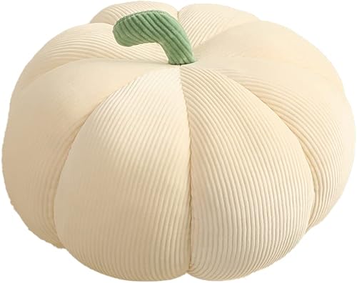Cojín de felpa de calabaza de simulación, cojín de asiento de calabaza transfronteriza para decoración de sofá (7 pulgadas, blanco 2)