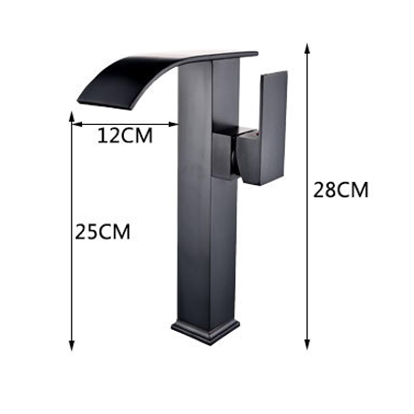 Robinet Lavabo Salle de Bain Cascade,Acier Inoxydable,Monocommande Mitigeur Lavabo Salle bain,Robinet lavabo Salle de Bain eau Froide et Chaude Disponible,Chrome,Haut