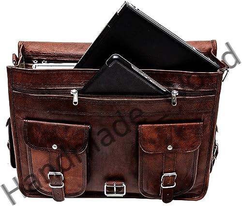 Leather Messenger Bag Brown Briefcase Leather Cross body Shoulder Large Laptop bag3