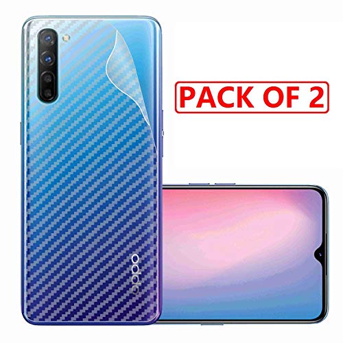 Image of Compatible with (Pack of 2) Oppo Reno 3 Back Screen Protective Film Carbon Fiber Skin Transparent Screen Guard Sticker