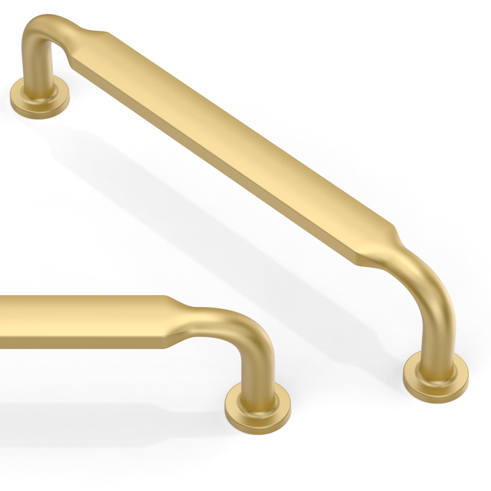 Asimerdeco 10 Pack Brushed Gold Cabinet Pulls 5 Inch(128mm) Kitchen Cupboard Handles Solid Zinc Alloy Cabinet Hardware Drawer Pulls — image 1