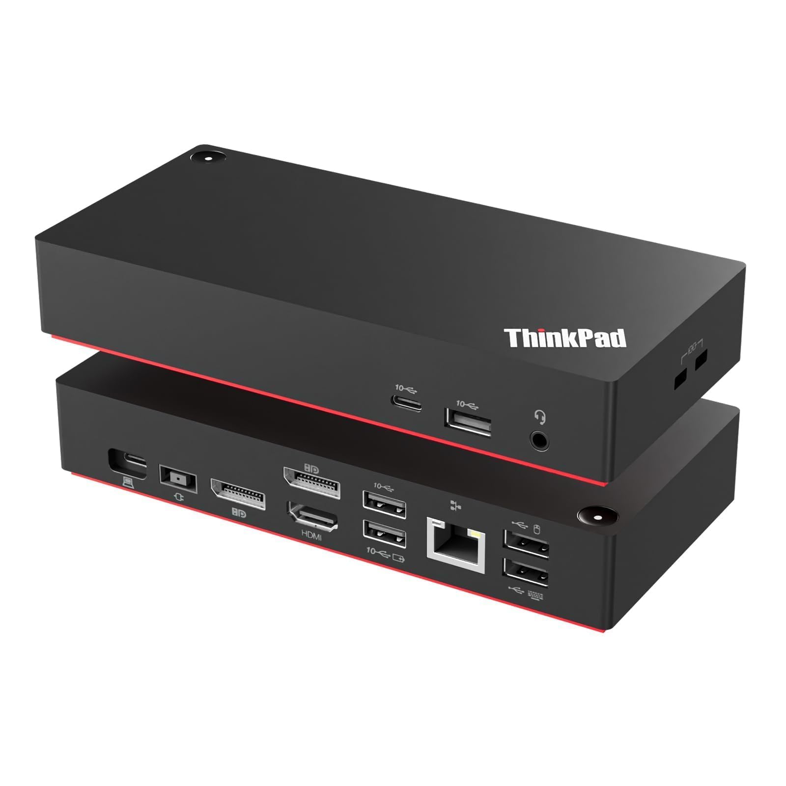 Thinkpad 40AY0090 Universal Hybrid USB-C with USB-A Docking Station for Lenovo Laptop, 3 External Displays, Comes with ITSPWR HDMI 4K Cable + DP Cable+ Cleaning Cloth