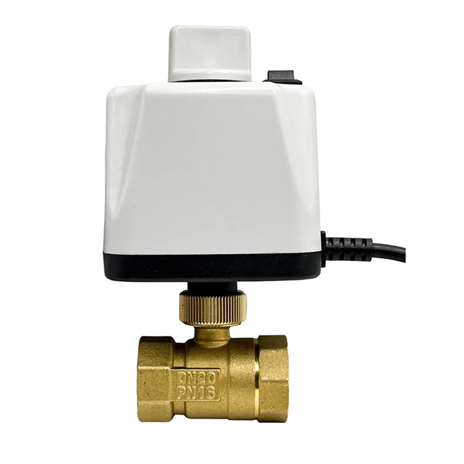 VSPPJYFG 3/4" Normally Closed/Open Motorized Ball Valve 220V 12V 24V 2-Wire Brass Electric Ball Valve with Manual Switch(Normally Closed,24VDC)