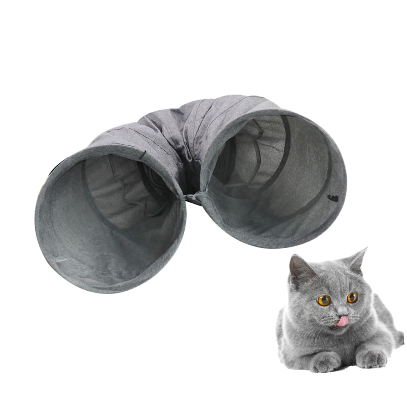 Tunnel per Gatti Pieghevole con Carta Sonora, Gioco Interattivo | Tessuto, per Gattino, Tubo da Gioco Creativo, Stile Divertente, Accessorio per Animali