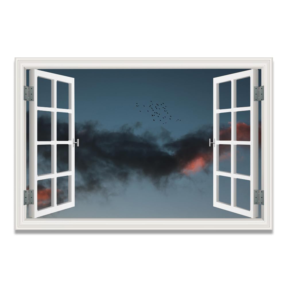Cuadro lienzo efecto ventana decorativo de 20x30cm sin marco para pared de hogar 8
