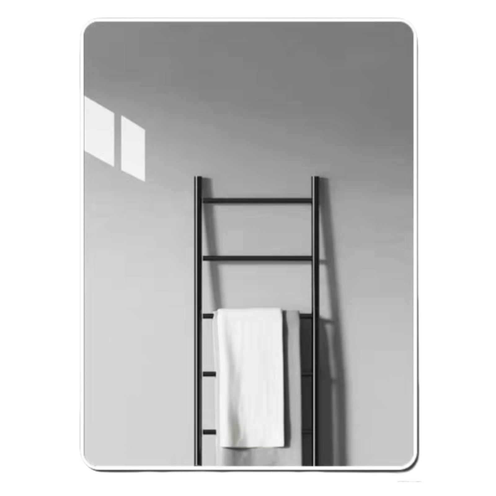 SXFSDOU Stick On Bathroom Mirrors Decorative Modern Glass Wall Mirror For Entryways Hallway Bedroom Living Room(White,30 * 40cm)