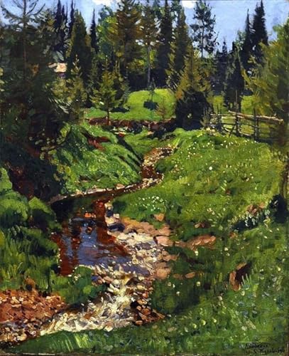 Tableau forêt de conifères impression sur toile Stanislav Zhukovsky 60x90cm