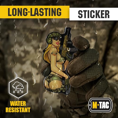 Image of M-Tac Morale Sticker Tactical Girl - 3D Tactical Military Sticker for Laptop, Tablet, Phone, Notebook, Car Bumper, Hard Hat (MM14)
