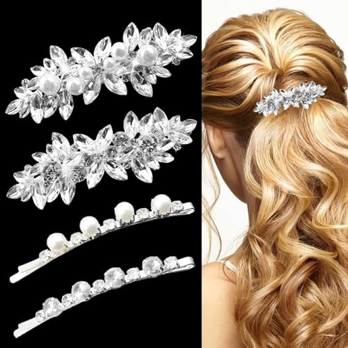 Pinzas de pelo de cristal de alta pureza y pasador de joyería fina para novias