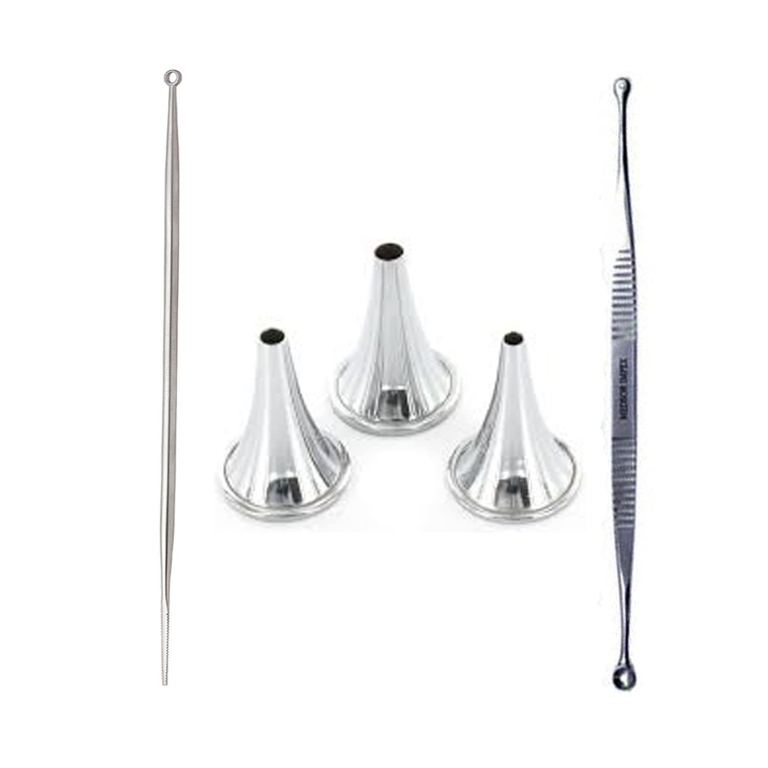Alis ENT Surgical Instruments Kit | Comedone Extractor, Ear Speculum Set of 3 and Jobson Probe (ENT Set of 0300)