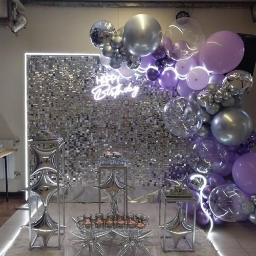 Silver Shimmer Wall Backdrop 12 Piezas 4x3 Ft miniatura 6