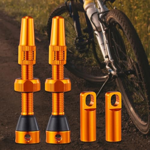 Válvulas Tubeless para Bicicletas, Válvulas de Aleación Ligera de 60 mm con Herramienta Removedora de Núcleos y Tapones miniatura 5