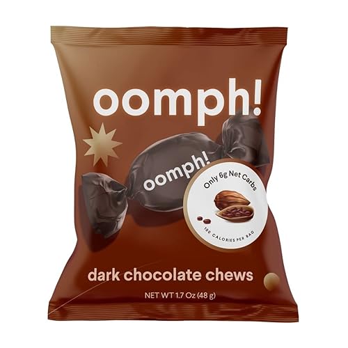 Oomph Dulces masticables de chocolate negro con bajo contenido de azúcar veganos y saludables sin gluten golosinas para niños y adultos chocolate