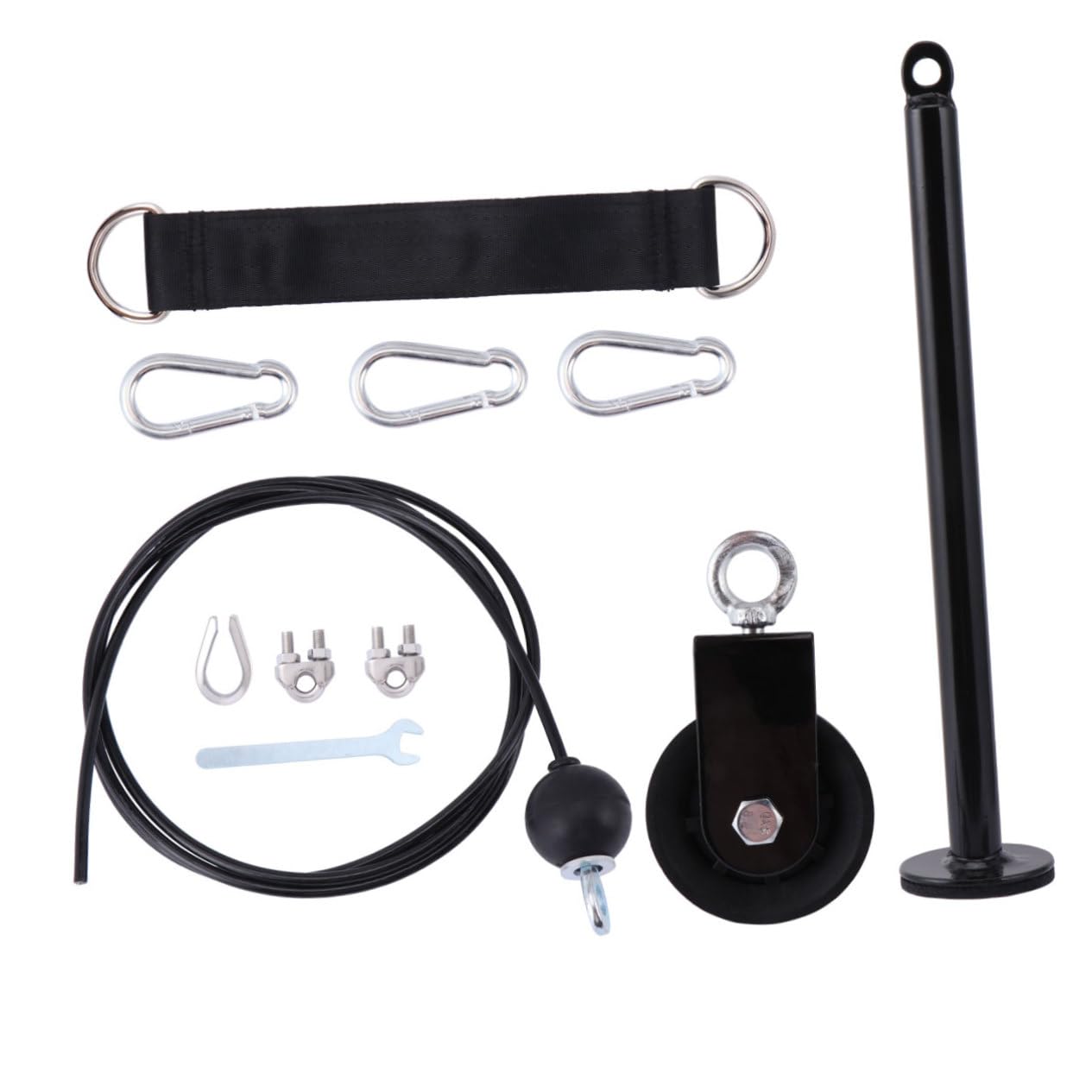 Anneome Kit Fitness Sistema a Carrucole per Allenamento Braccia | Nero in Metallo, Facile da Installare, Soluzione Compatta per Riporre e Usare in Casa