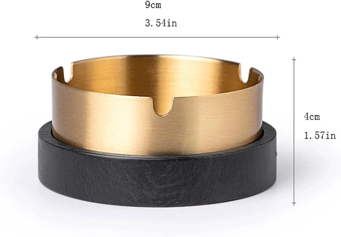 Ash Tray Creative Brass Ash trays Hotel Home car Windproof Ash tray Bar Restaurant 3 Inch Portable Ashtray with lid Outdoor Ashtray (Size : S)