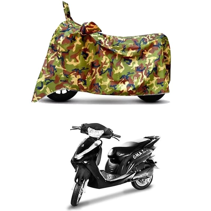 Image of Waterproof 100% PVC Coated Full Bike Scooty Two Wheeler Body Cover Compatible for Lohia Oma Star /UV-Rays /Heat Protection /Birds Dropping /Scratchproof /Dust Proof s[6X6 Jungle Print]