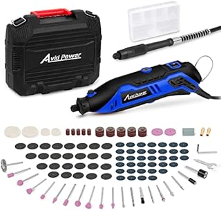 AVID POWER Rotary Tool with Flex Shaft 1.0 Amp Electric Rotary Tool, 6 Variable Speeds, 107 Pieces Rotary Tool Accessories & Carrying Case for Grinding, Cutting, Carving and Sanding - Blue