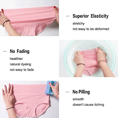 Image of Innersy Women's 5 Pack High Waist Tummy Control Solid Color Cotton Briefs Panties