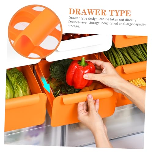 Abaodam 冷蔵庫用段式食品保存トレー 大容量透明収納ボックス 食品級プラスチック製 臭い防止 多機能キッチン収納ケース