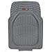 Motor Trend Front Floor Mats FlexTough Tortoise - Heavy Duty Rubber Floor Mats for Car SUV Van & Truck - All Weather Protection - Deep Dish Mats Gray