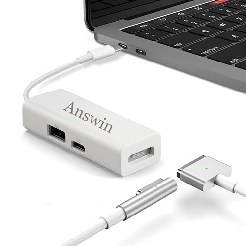 Adaptador Mag-Safe a USB C 3 en 1 Mag-Safe 1 y 2 adaptador y USB C PD y QC USB (solo carga) para iPhone 15 Series, M1M2 MacBook, MacBook Air y más