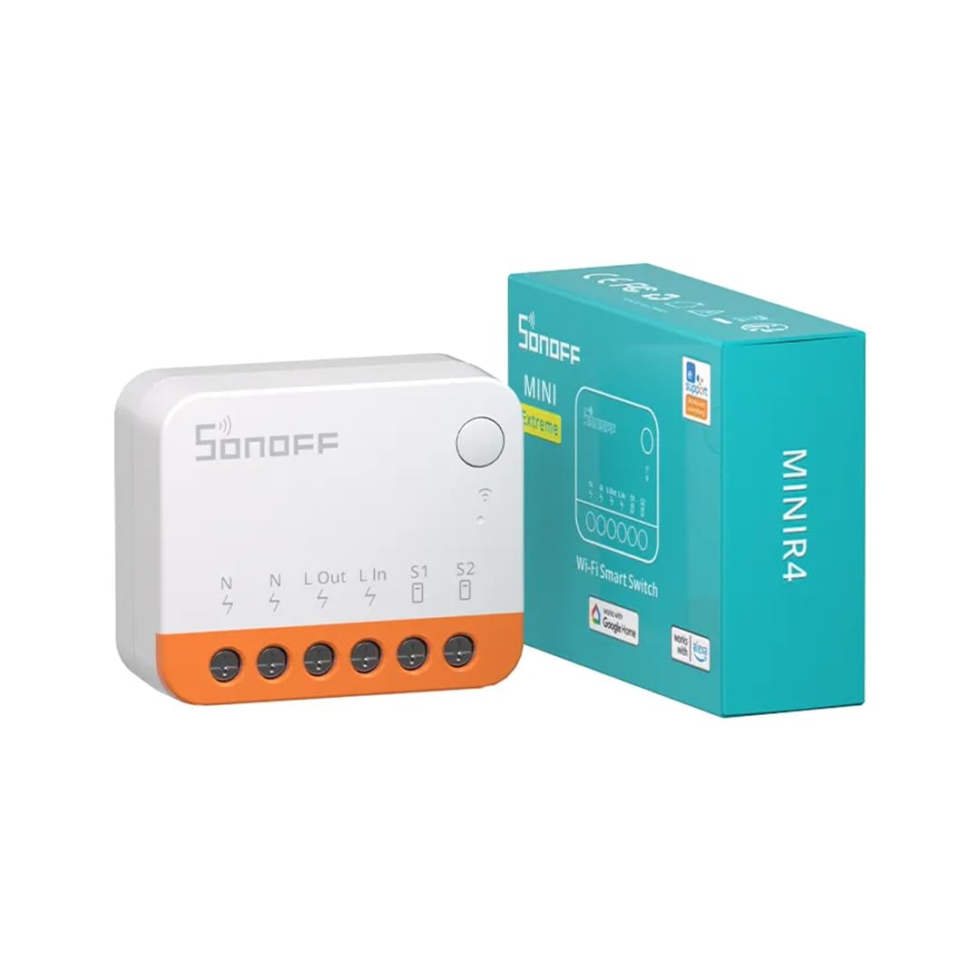 Ledgebit MINIR4 Extreme Wi-Fi Smart Switch (Upgraded)– Compact Inline Module for Smart Home Automation | Works with External Switches & eWeLink App | Compatible with Sonoff Devices