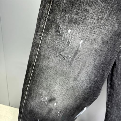 Men Retro Ink-Wash Wide-Leg Streetwear Loose Straight Jeans3