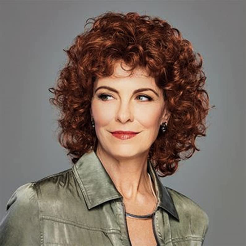 Swiking Brown Curly Short Wig for White Women Natural Looking Party Cosplay Daily Synthetic Full Wigs for Women