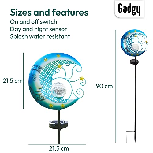 Gadgy Solar Lantern - Outdoor Garden Light - Moon Light - Waterproof - White, Blue - Image 3
