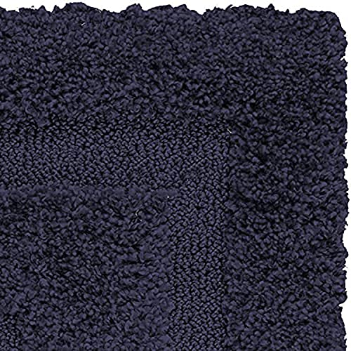 Image of (Pack of 2 Rectangular Box Shaggy Carpet for Living Room, Bedroom, High Low Design Finish Microfiber 1.8 Inch Pile High, 2x6 Feet Runner Blue|Blue Color