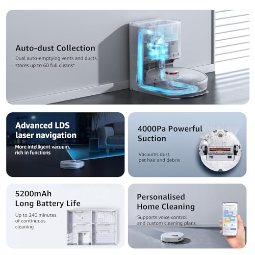 Xiaomi Robot Vacuum Cleaner X10|Auto Cleaning with 60 Days Hands Free Cleaning|Powerful Suction|Advanced Laser sensors|240 min Run Time|Vacuum &... - Image 3