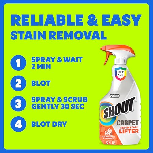 Image of Shout Carpet Set-In Stain Lifter Spray, Rug & Carpet Cleaner, Color Safe and Fast Acting Spot & Stain Remover, 22 oz Trigger Spray