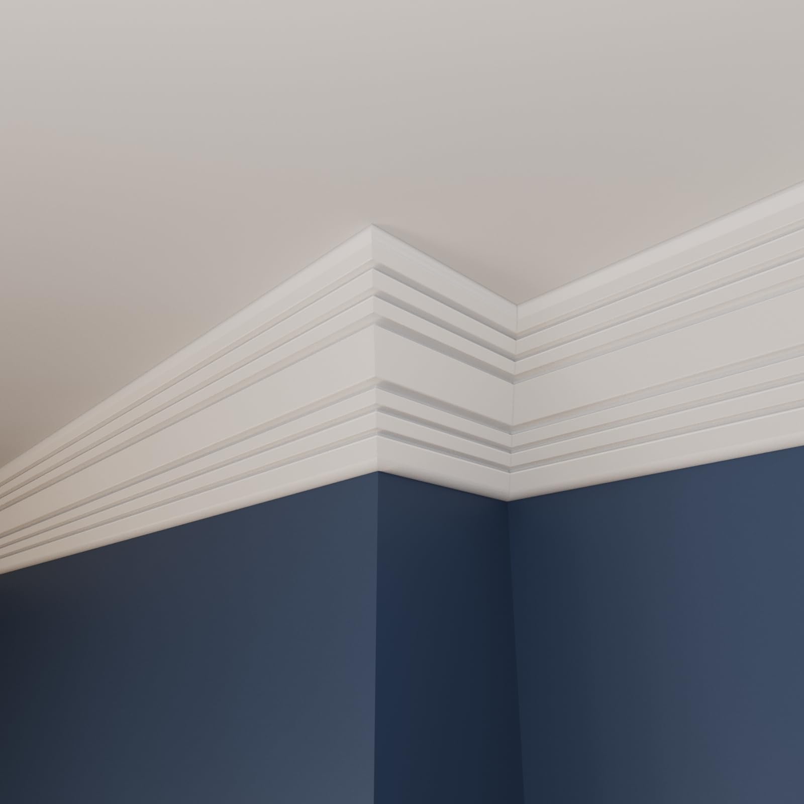 WOLDECOR Premium XPS Coving Cornice – Lightweight Decorative Coving for Ceilings, Durable Cornice Moulding Trim, Paintable XPS Ceiling Coving for Modern Home Interiors (WM19, 6 Meters)