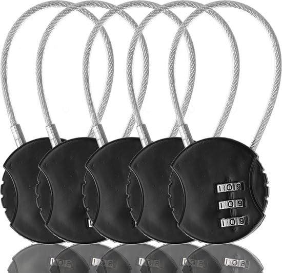 Cadenas avec câble et code numérique Maîtres de sécurité lot de 5 pièces en acier