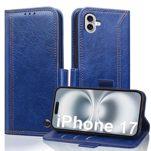 Noaivoky For iPhone 17 �P�[�X �蒠�^ �����ӂ���17�P�[�X �J�[�h���[ �X�^���h�@�\ �X�}�z�P�[�X �A�C�t�H��17 ��phone17 �J�o�[ �h�� ����PU���U�[ �X�}�z�J�o�[ �����ق�17 RFID�u���b�L���O �A�C�z��17 �J�[