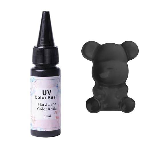 VidaRosa Resina epoxi de color UV, secado rápido, sin mezcla, no necesita pigmento, 30 ml, color negro