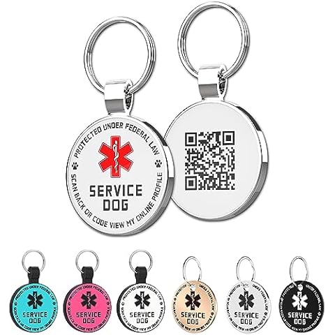 MYLUCKYTAG QR Code Service Dog Tag - Pet Online Profile - Scan QR Receive Instant Pet Location Alert Email Cover