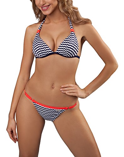 Preisvergleich Produktbild aQuarilla Damen Bikini Set AQ77 (Marineblau, 36)