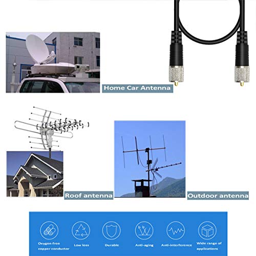 Rg8X Coaxial Cable, Cb Coax Cable, 50Ft Uhf Pl259 Male To Male Low Loss Cb Antenna Cables, 50 Ohm For Ham Radio, Antenna Analyzer #TOP5