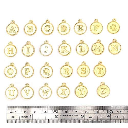 Wholesale Alphabet Letter Mixed Charms Pendants DIY for Jewelry Making and Crafting 17.5mm Set of 4 (104Pcs) - Thumbnail 3
