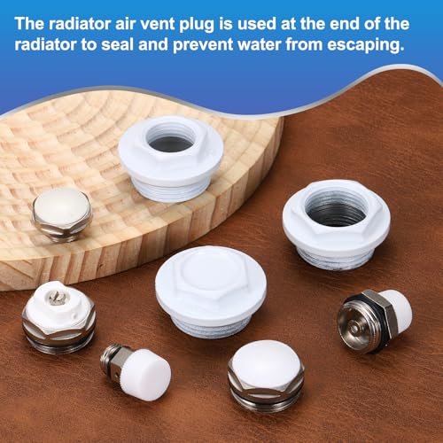Bouchon d'aération manuel pour radiateur en laiton nickelé 3/4 BSP PATIKIL - 6