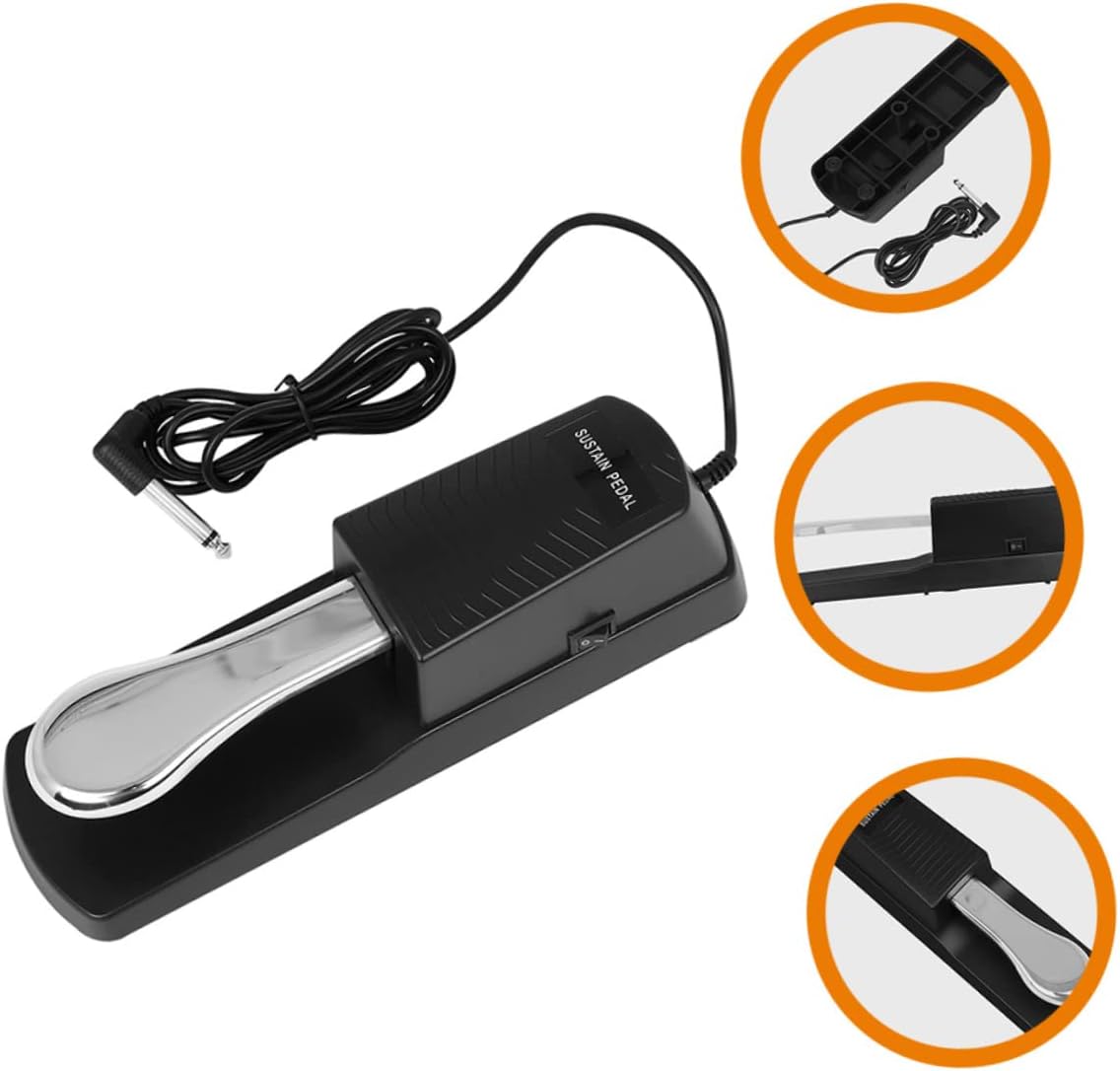 Mikinona Keyboard Foot Pedal Piano Sustain Pedals Black for Electronic Acoustic Pianos